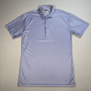 Collars & Co Dress Collar Polo Shirt Men's M Purple Micro-Houndstooth Stretch
